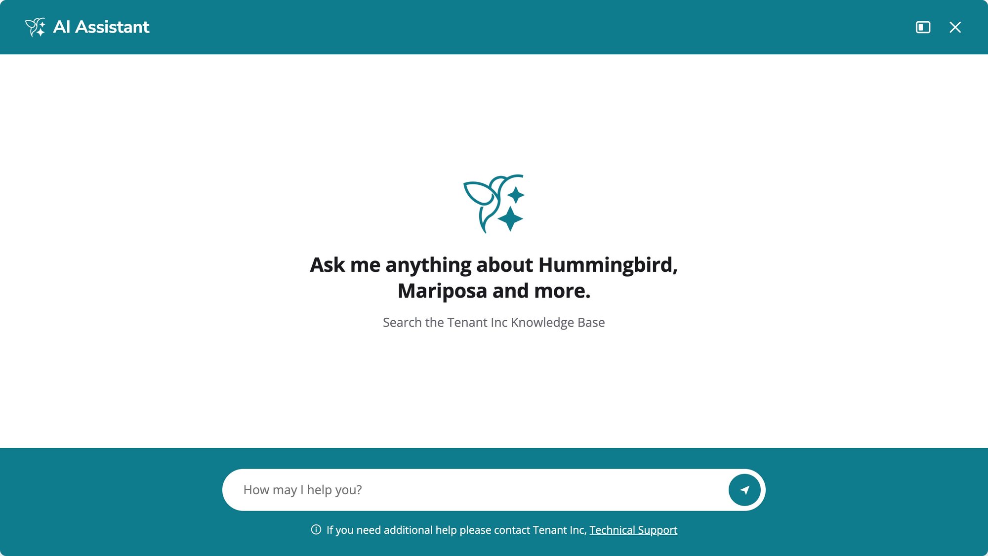 Tenant IncHummingbird AI Assistant Chat Tenant IncHummingbird AI Assistant Chat