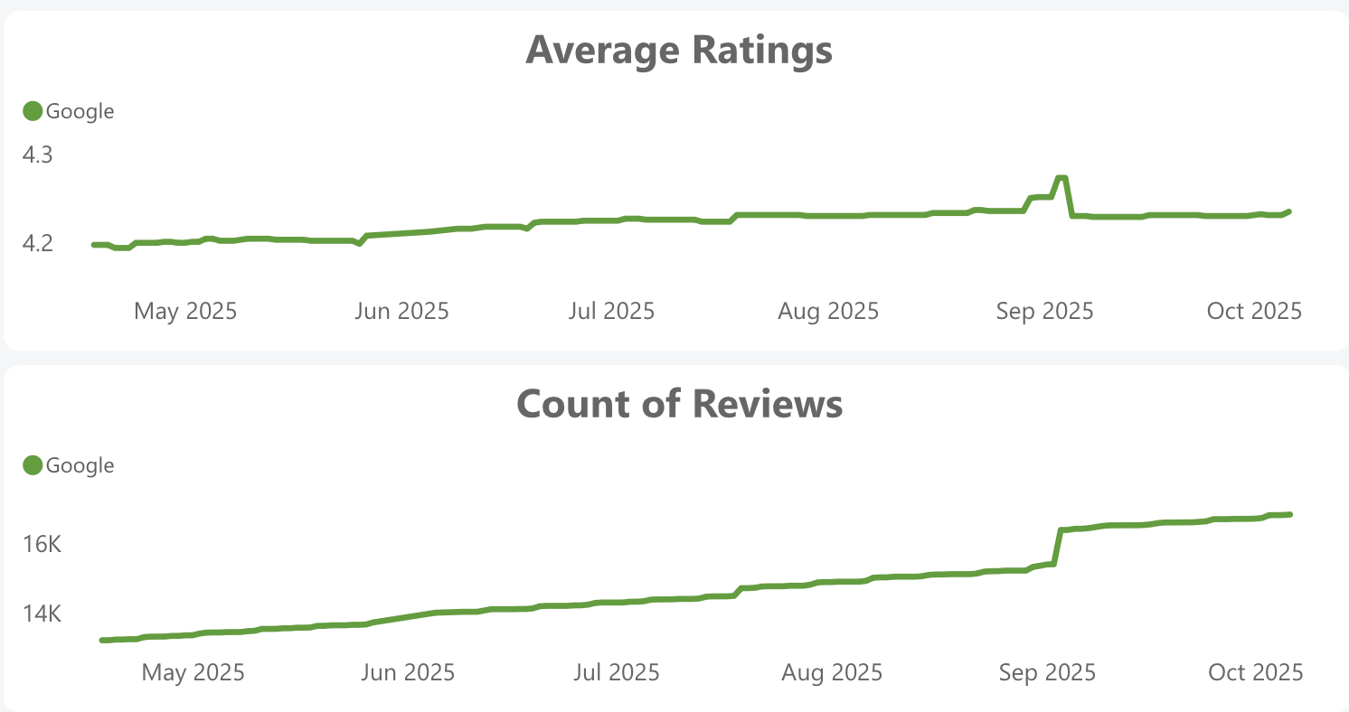 Sample Reputational Management Dashboard for Self Storage