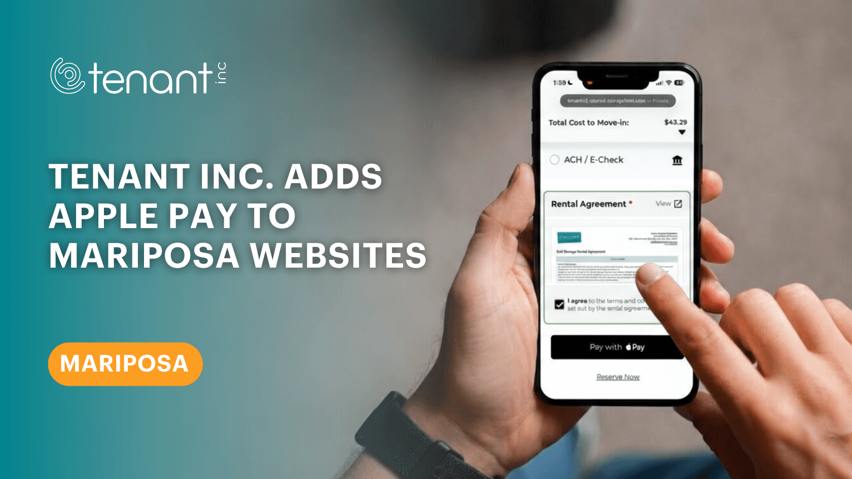 Tenant Inc. Adds Apple Pay to Mariposa Websites Featured Image