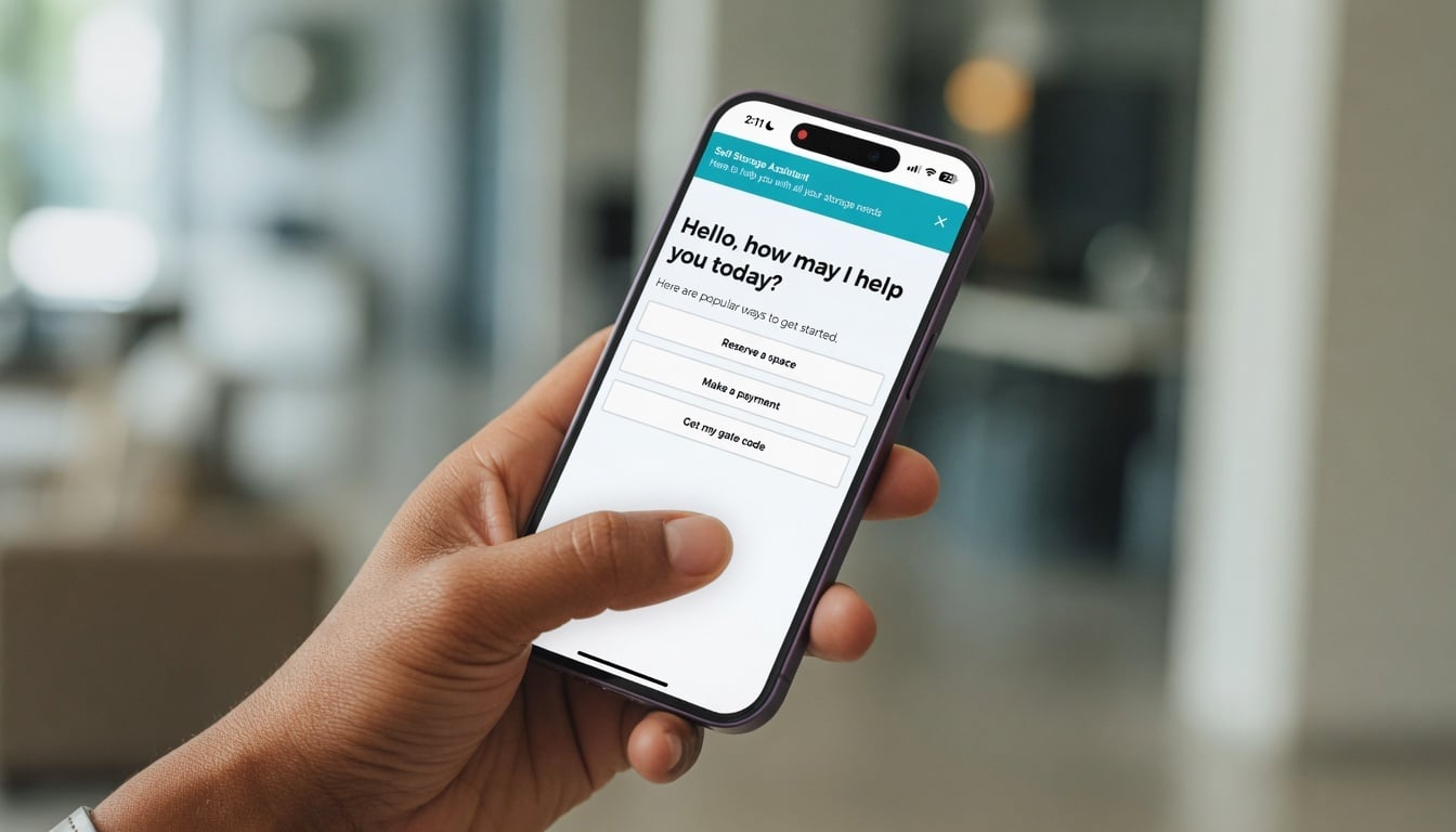 self storage renter using chatbot for self service