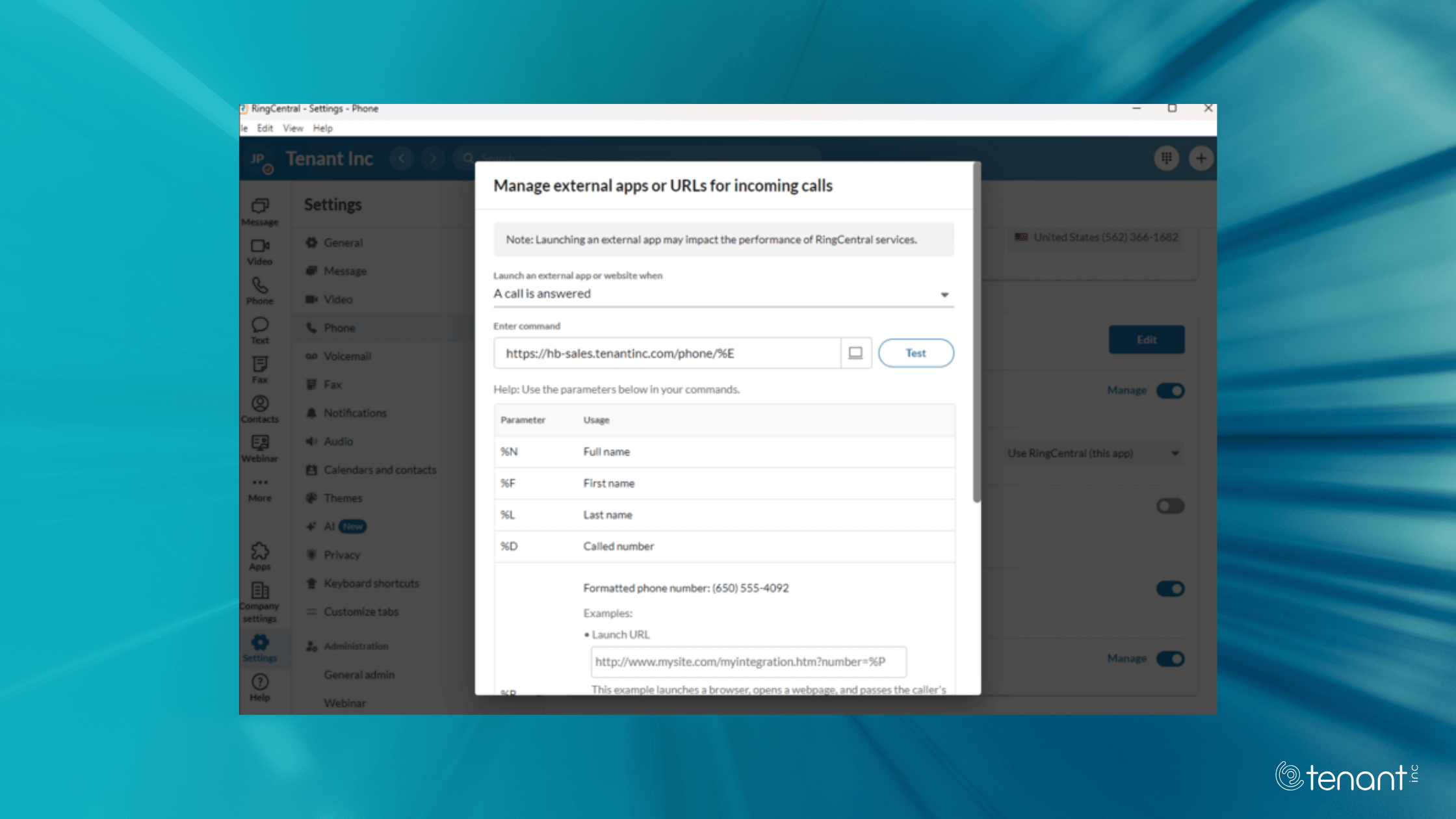 Featherlink Integration Screenshot