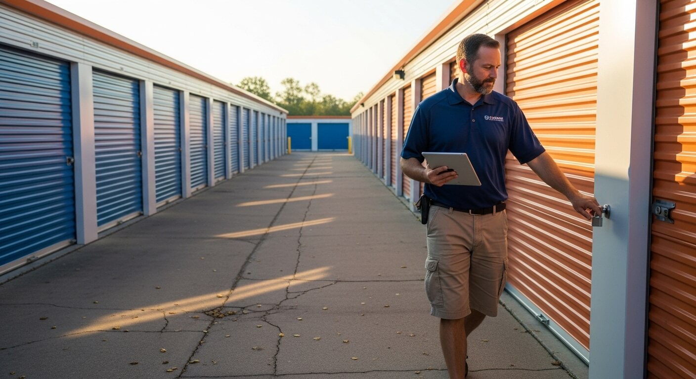 Operator Using Modern Self Storage Task Management Software