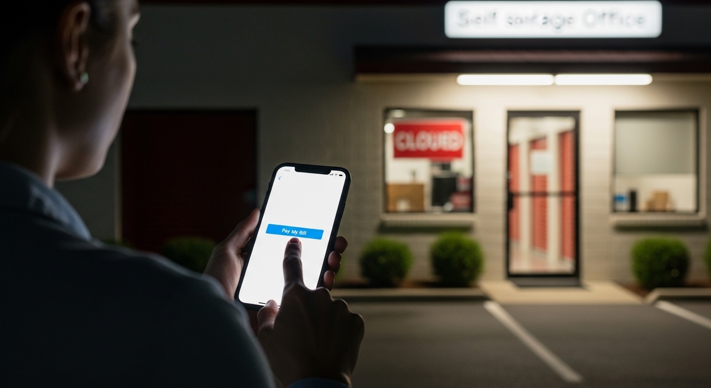 Self-Storage Tenant Using mobile app to pay bill